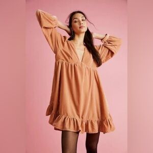 Peach Long-Sleeve Dress